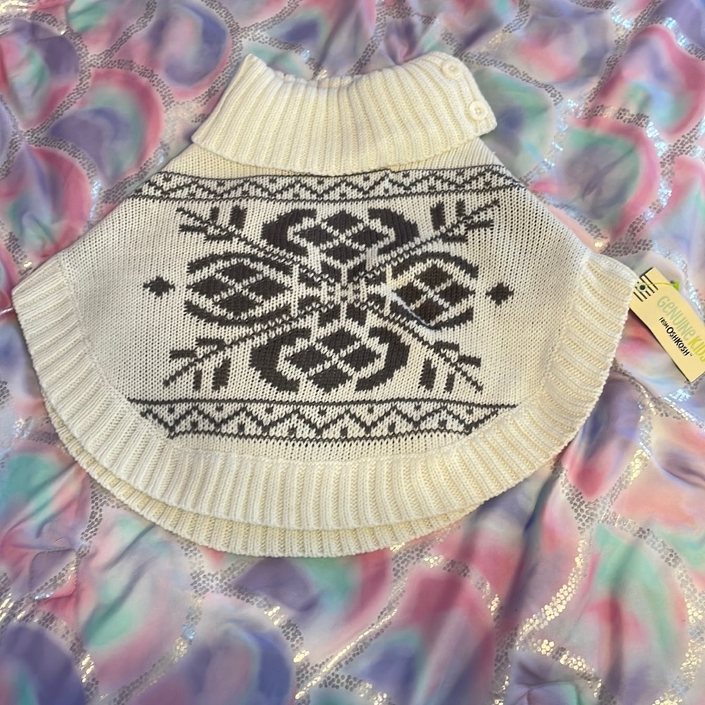 Toddler size 2t poncho sweater new with tags